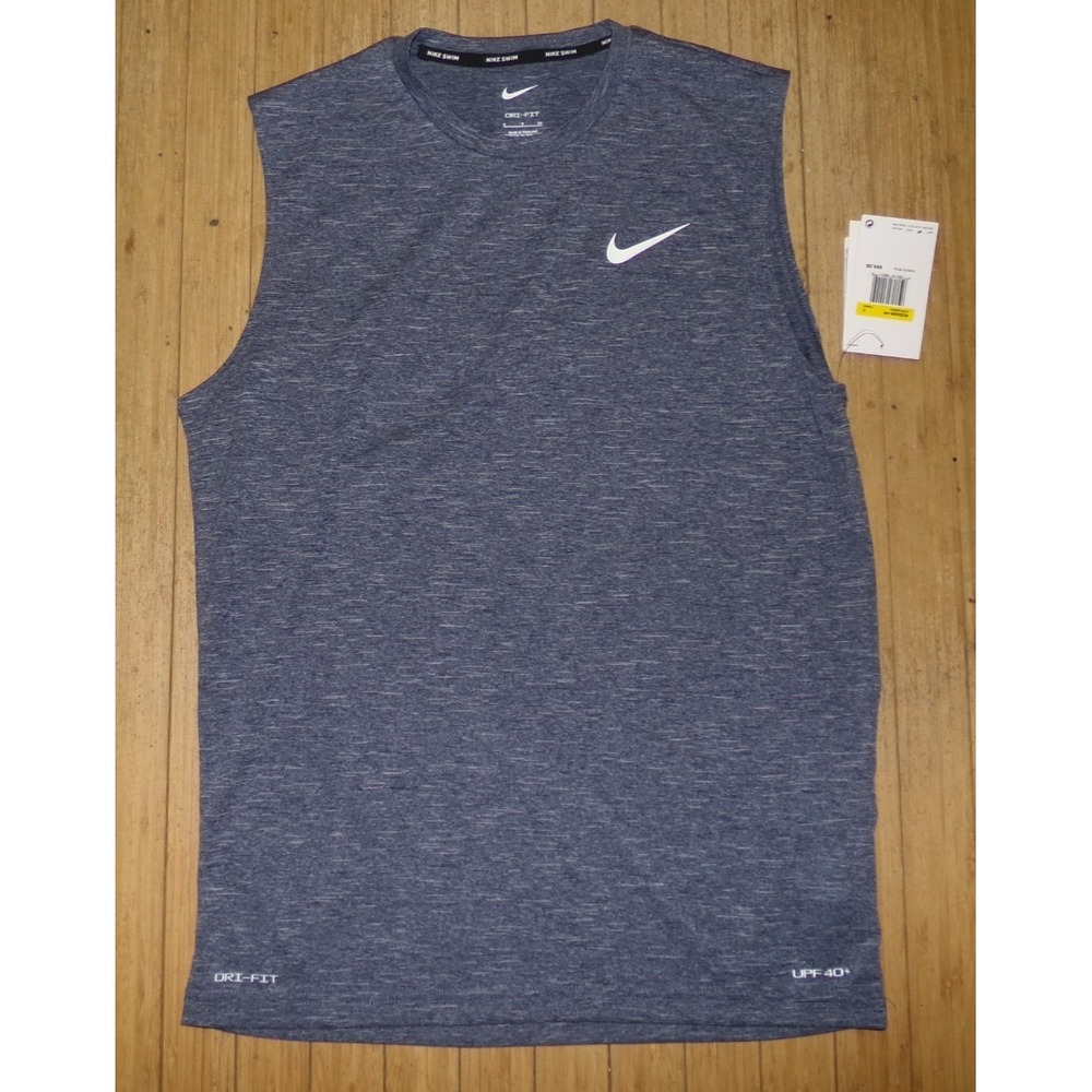 NIKE SWIM DRI-FIT MENS‎  TANK TOP~SZ SMALL~BLUE HEATHER~NWT